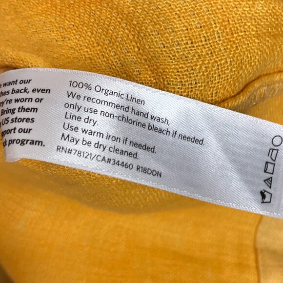 Eileen Fisher Medium M Mustard Yellow 100% Organic Linen Button Front Jacket - Picture 5 of 5